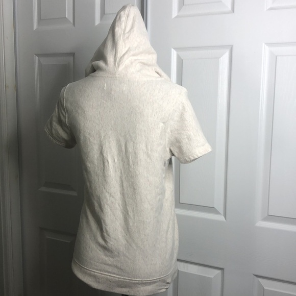 Abercrombie & Fitch Cream Tan Short Sleeve Hoodie L - Picture 4 of 6